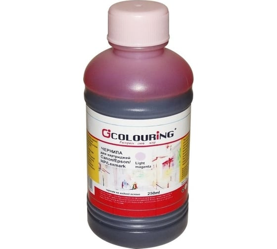 Чернила для Canon/Epson/HP/Lexmark Colouring универсальные на водной основе Light Magenta 250 мл CG_INK_U_C/E/H/L_LM_250ml 1