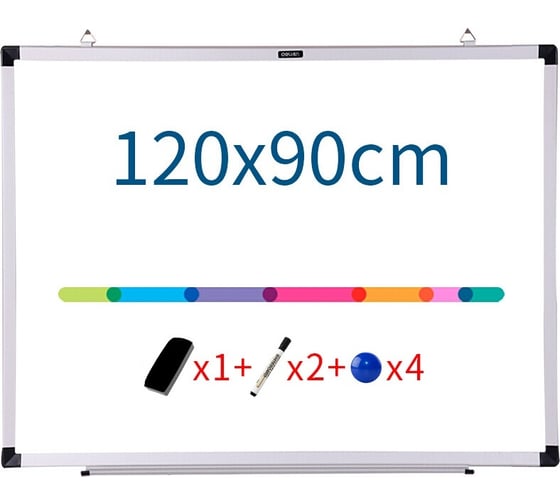 Магнитно-маркерная доска DELI 7865B белый лак, 90x120 см, алюминиевая рама 1886767