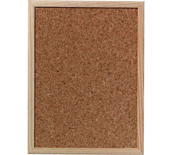 Пробковая доска DELI 8761 желтая, 30x40 см, деревянная рама 1886703
