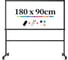 Стеклянная доска DELI 8739 белая/черная, 90x180 см, алюминиевая рама, на подставке 1886817 1