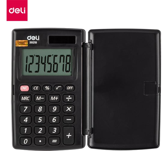 Карманный калькулятор DELI E39219 серый, 8-разрядный 492149