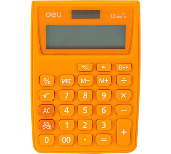 Настольный калькулятор DELI E1122/OR оранжевый, 12-разрядный 1189222