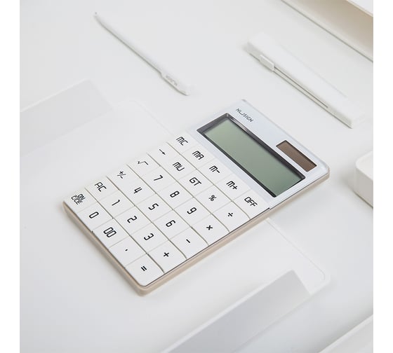 Настольный калькулятор DELI Nusign ENS041WHITE белый, 12-разрядный 1617352
