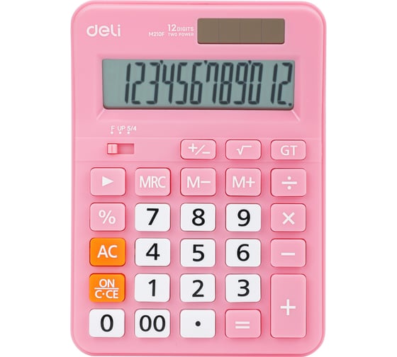 Настольный калькулятор DELI EM210FPINK розовый, 12-разрядный 1905869