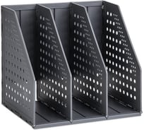 Вертикальный лоток DELI 79003Black 3 отделения, складной, A5, 200x150x180 мм, черный, пластик 1549488