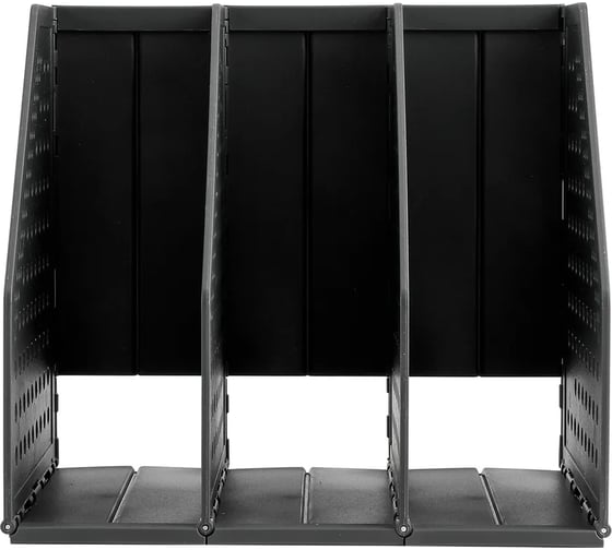 Вертикальный лоток DELI 79003Black 3 отделения, складной, A5, 200x150x180 мм, черный, пластик 1549488