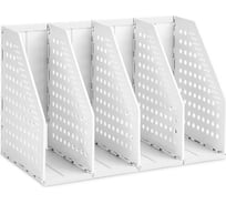 Вертикальный лоток DELI 79004Gray 4 отделения, складной, 270x150x180 мм, серый, пластик 1549492