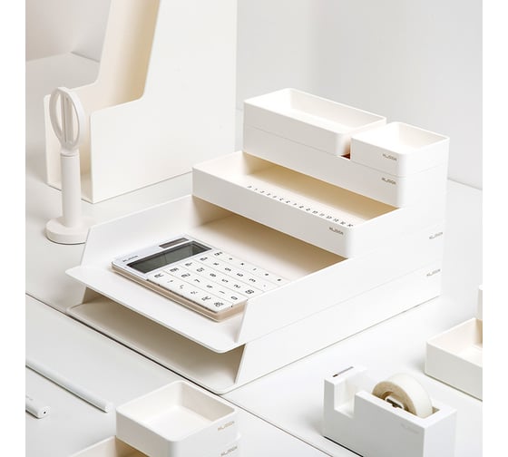 Настольный органайзер DELI ENS001WHITE Nusign белый, пластик 1584258