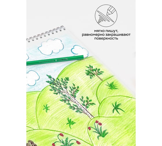 Цветные карандаши Гамма оранжевое солнце, 18цв, заточен., картон, европодвес 260220211