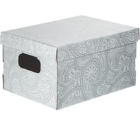 Универсальный архивный короб для хранения Attache 335x245x185, серия пейсли, кашированный картон 1737193