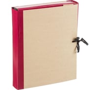 Архивная папка Attache Economy 50 мм, крафтовая бумага, бумвинил, 4 завязки, бордовая 1690971