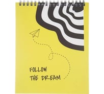 Блокнот Attache Полет А5, 80 л, клетка, обложка твердый картон, матовая ламинация, черная спираль 1695937