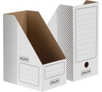 Вертикальный лоток Attache 150 мм, белый, графика, 2 штуки, сборный, гофрокартон 1640474