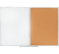 Доска комбинированная Attache Combo пробковый, магнитный, маркерный, лаковое покрытие, 60x90, алюминиевая рама 1741382