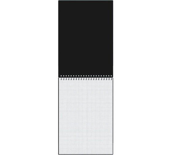Блокнот Attache а4, 80 л, гребень, клетка, пластик, черный с тиснением 1775682