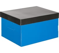 Универсальный архивный короб для хранения Attache 335x245x185, синий+черный, кашированный картон 1737195