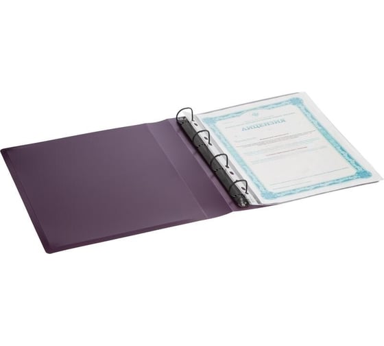 Папка на 4х кольцах Attache Metallics А4, 800 мкм, 40 мм, D кольца 25 мм, сиреневый 1688136
