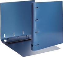 Папка на 4х кольцах Attache Metallics А4, 800 мкм, 40 мм, D колец 25 мм, синий 1688143