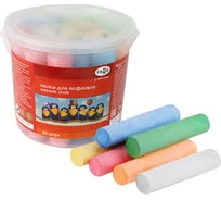 Мелки для асфальта Гамма Мультики цветные, 20шт., 6цв., круглые, пластиковое ведро 1704194