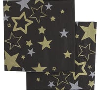 Салфетки Дон Баллон сверкающие звезды, черный, 33x33 см, 20 шт. 57495