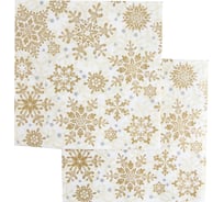 Салфетки Дон Баллон золотые снежинки, 33x33 см, 20 шт. 57516