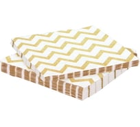 Салфетки Дон Баллон белые зигзаги, золото, 33x33 см, 20 шт. 6224014