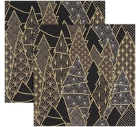 Салфетки Дон Баллон золотые ели, черный, 33x33 см, 20 шт. 57799