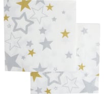 Салфетки Дон Баллон сверкающие звезды, белый, 33x33 см, 20 шт. 57522