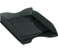 Лоток для бумаг горизонтальный Стамм Тропик тонированный черный ЛТГ-30869