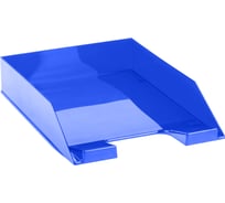 Лоток для бумаг Стамм горизонтальный фаворит, тонированный синий ЛТГ-30563