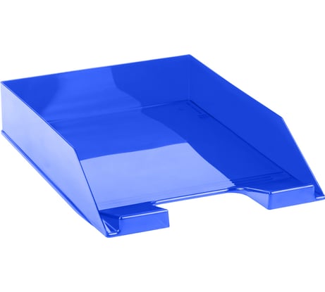 Лоток для бумаг Стамм горизонтальный фаворит, тонированный синий ЛТГ-30563