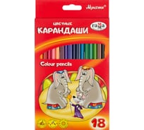 Цветные карандаши Гамма Мультики, 18цв., трехгранные, заточенные, европодвес 050918_08