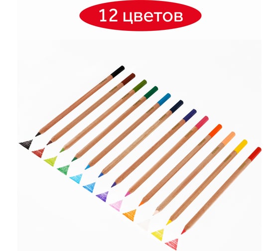 Цветные карандаши Гамма мультики, 12цв., супермягкие, увелич. диаметр грифеля 4,0мм, заточен., картон. упак., европодвес 80220216