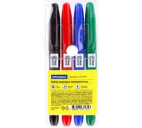 Набор перманентных маркеров OfficeSpace 4цв., пулевидный, 1мм, чехол с европодвесом HL4_69357