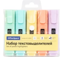 Набор текстовыделителей OfficeSpace 5цв., пастельные цвета, 1-5мм, европодвес HL5_69050