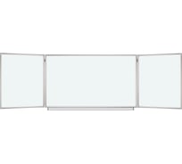 Магнитно-маркерная доска, 100x150/300 см, 3-х элементная, 5 рабочих поверхностей, белая, BRAUBERG 231708