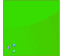 Магнитно-маркерная стеклянная доска, зеленая, 45х45 см, 3 магнита, BRAUBERG 236740