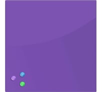 Магнитно-маркерная стеклянная доска, фиолетовая, 45х45 см, 3 магнита, BRAUBERG 236743