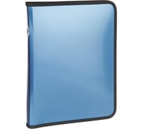 Папка-конверт на молнии Attache Metallics с 3х сторон, А4, 700 мкм, синий 1688152