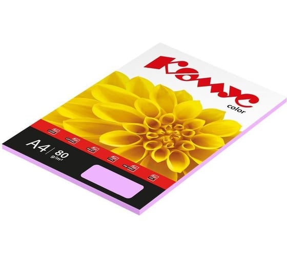 Цветная бумага Комус color лаванда пастель, 80 г, а4, 50 л 619939