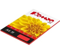 Цветная бумага Комус color красный интенсив, 80 г, а4, 50 л 619957