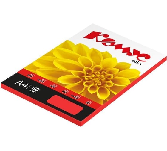 Цветная бумага Комус color красный интенсив, 80 г, а4, 100 л 619958
