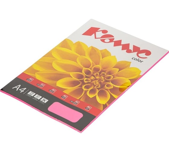 Цветная бумага Комус color малиновый неон 75+-5 гр, а4, 50 л 1822099 1