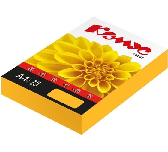Цветная бумага Комус color оранжевый неон 75+-5 гр, а4, 500 л 1683296 1