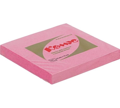 Стикеры Комус с клеевым краем, 76x76, розовый, 100 л 1013130