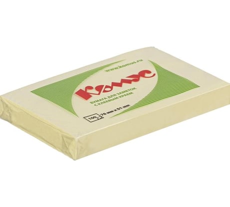 Стикеры Комус с клеевым краем, 76x51, желтый, 100 л 154928