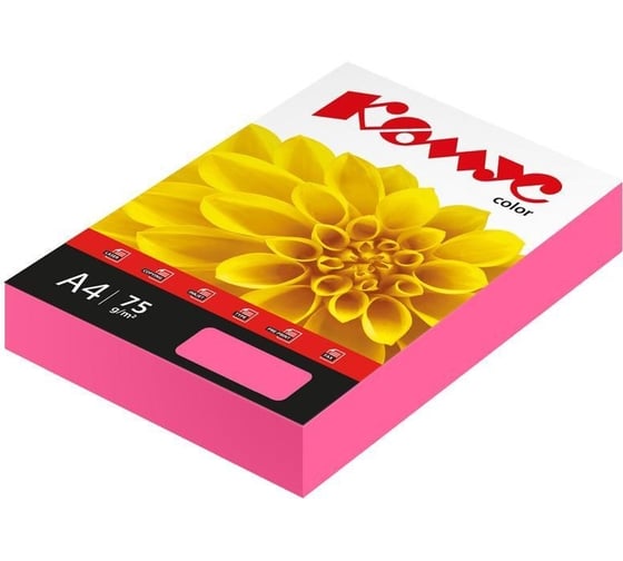 Цветная бумага Комус color малиновый неон 75+-5 гр, а4, 500 л 1683294