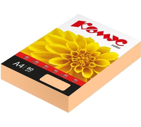 Цветная бумага Комус color персик пастель, 80 г, а4, 500 л 619938 1