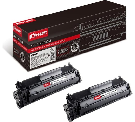 Лазерный картридж Комус 12a q2612af черный, для hp lj 1010, 2 штуп 856075 1