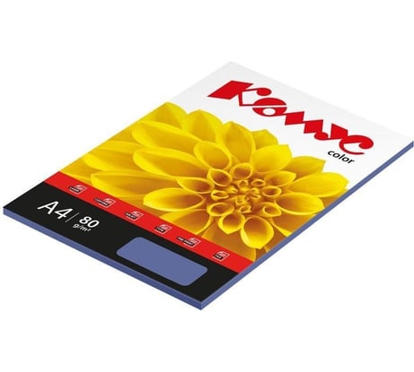 Цветная бумага Комус color кобальт интенсив, 80 г, а4, 50 л 619966